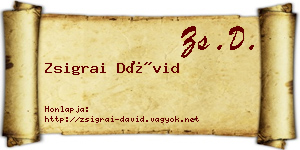 Zsigrai Dávid névjegykártya